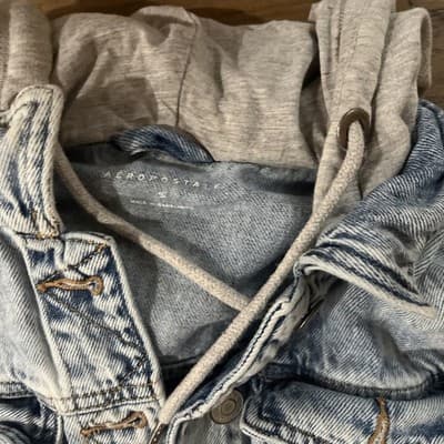 Aerospostale Denim And Grey Hooded Jacket Woman’s Small Jacket - Thumbnail 2