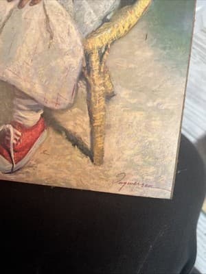 Framed James Ingwersen Art Prints *Gretchen & Gary" Boy Reading Girl Eating 1973 - Thumbnail 2