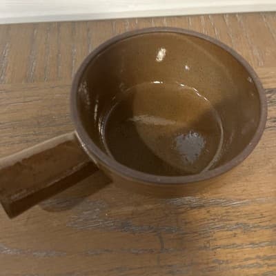 Vintage Ceramic Earthenware Soup Crock with Handle No chips or cracks. - Thumbnail 2