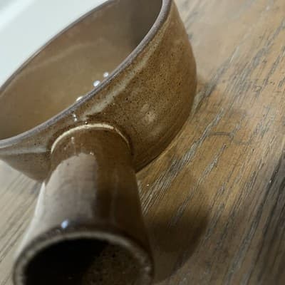 Vintage Ceramic Earthenware Soup Crock with Handle No chips or cracks. - Thumbnail 5