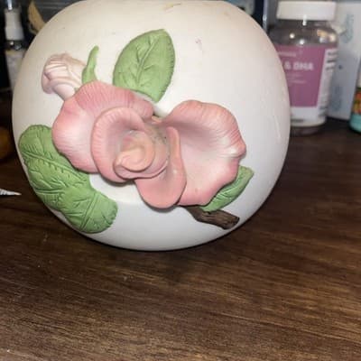 VINTAGE TELEFLORA CERAMIC BALL VASE ROSE FLOWER Designed By Cathi - Thumbnail 2