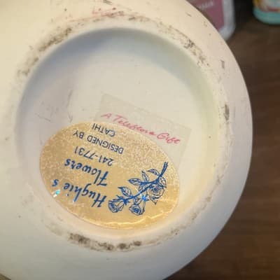 VINTAGE TELEFLORA CERAMIC BALL VASE ROSE FLOWER Designed By Cathi - Thumbnail 6