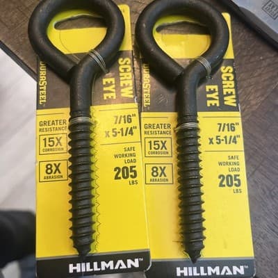 Hillman Durasteel Screw Eye 7/16” X 5-1/4” 320134 Qty 2 - Image 1