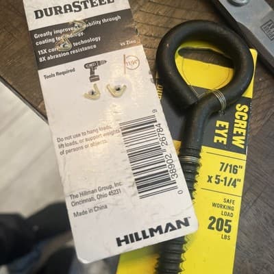 Hillman Durasteel Screw Eye 7/16” X 5-1/4” 320134 Qty 2 - Thumbnail 2