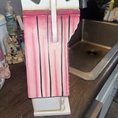 Beautiful Bird House 15" Tall Weathered Look Pink And White - Thumbnail 2