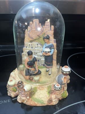 The Pride Of Hopi Collection Hand Painted Limited Edition Glass Globe Natives - Image 1