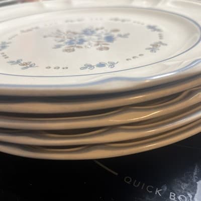 5 Bluet Dinner Plates 10 3/4" Blue Floral Beautiful Condition - Thumbnail 3