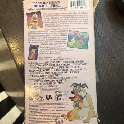 All Dogs Go to Heaven (VHS, 1994, Slipsleeve) - Thumbnail 2