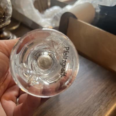 Vintage Cut Glass Bud Vase – 6” Tall 1960s Branded Pfaltzgraff - Thumbnail 4