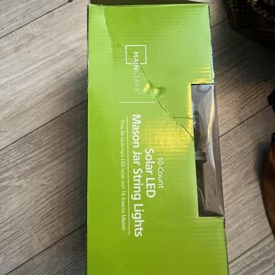 Mason Jar 10 String Lights by Mainstays - NIB - Clear Bulb/Brown Wire - Thumbnail 2