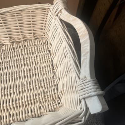 White Wash Basket w/ Handles 17” x 11.5” x 5” - Thumbnail 2