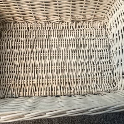 White Wash Basket w/ Handles 17” x 11.5” x 5” - Thumbnail 3