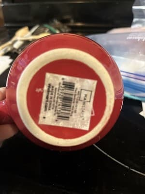 One Mainstays Stackables Red Coffee Cup Mug Stoneware - Thumbnail 2