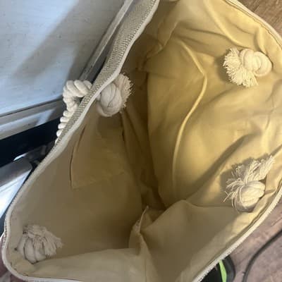 West Loop Brand Beach Tote Bag From Walgreens Beige Zip Close 18 X 15x 7” - Thumbnail 3
