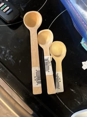 Homeplace Set Of 3 Wooden Spoons All Different Handle Lengths NWT - Image 1