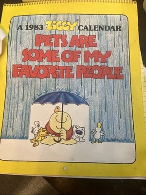 Vintage Ziggy 1983 Calendar Pets Are Some Of My Favorite People - Image 1