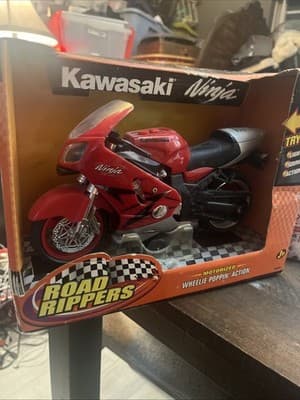 Toy State Industrial Kawasaki Motorcycle Ninja Red Road Rippers ZX-10R Wheelie - Image 1
