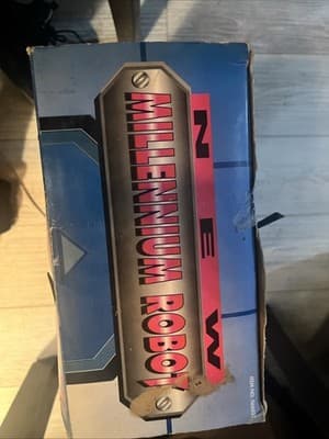 Polyfect Vintage Millennium Robot, 16” Tall. Works. Missing Gun And Blade - Thumbnail 2