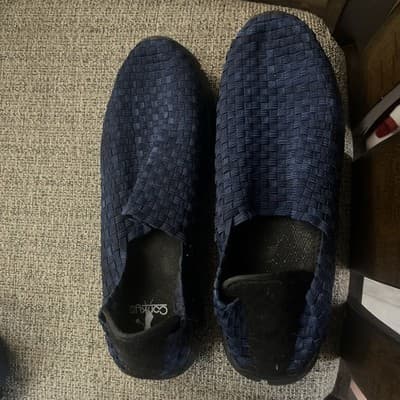 Corkys Featherlite "Double Up" Woven navy blue Memory Foam Slip On Shoes-Sz 10 - Image 1