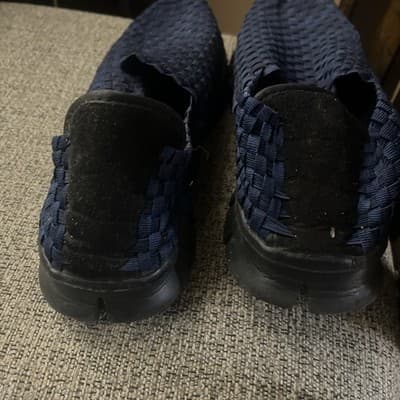 Corkys Featherlite "Double Up" Woven navy blue Memory Foam Slip On Shoes-Sz 10 - Thumbnail 2