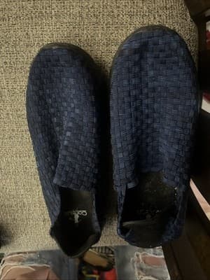 Corkys Featherlite "Double Up" Woven navy blue Memory Foam Slip On Shoes-Sz 10 - Thumbnail 5