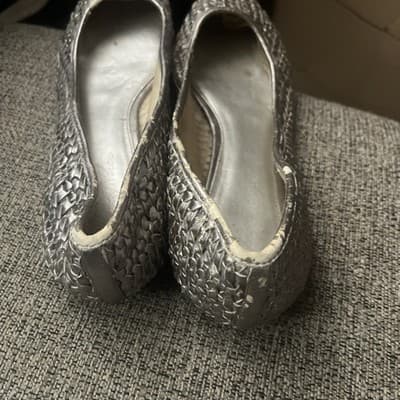 Women’s Silver Flats Size 9.5M Woven By Mark Fisher Brand - Thumbnail 2