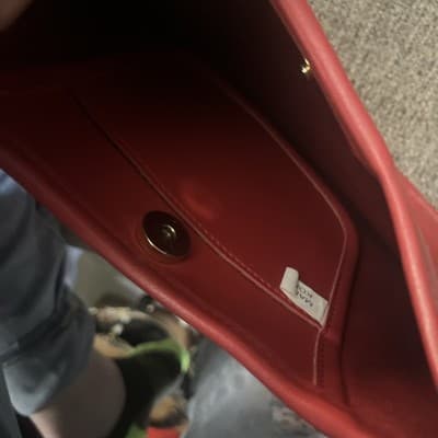 Vintage Red Purse New Unbranded One Pocket Snap Close Made In China Small Handba - Thumbnail 4