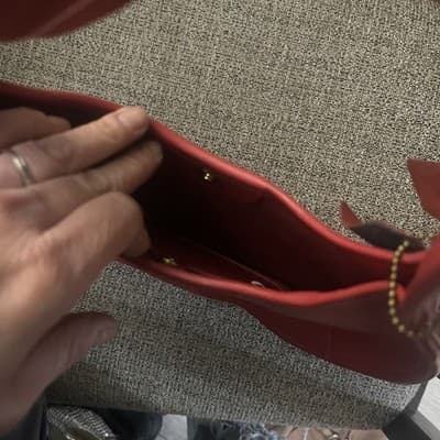 Vintage Red Purse New Unbranded One Pocket Snap Close Made In China Small Handba - Thumbnail 3