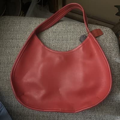 Vintage Red Purse New Unbranded One Pocket Snap Close Made In China Small Handba - Thumbnail 2