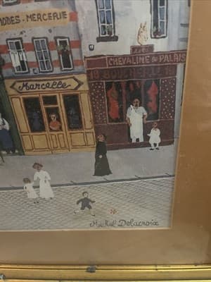 Michel Delacroix "Les Halles" Print Framed 29 X 36 - Thumbnail 2