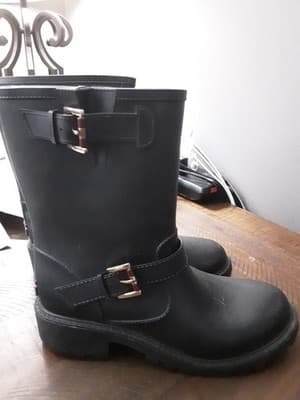 Womens TOMMY HILFIGER Blue Double Strap Rain Boots! Size 9 -JM - Image 1