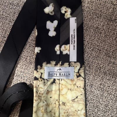 Ralph Marlin Vintage Novelty Tie-Polyester-Popcorn-1997 - Thumbnail 2