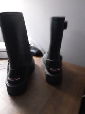 Womens TOMMY HILFIGER Blue Double Strap Rain Boots! Size 9 -JM - Thumbnail 3