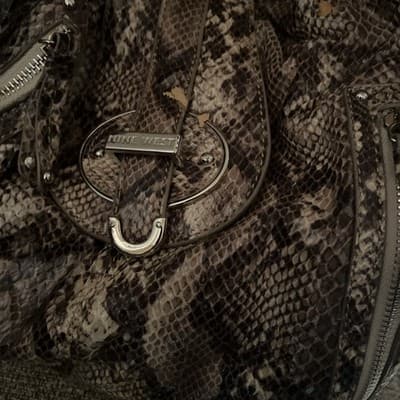 nine West Womens Snakeskin Beige Purse - Thumbnail 2