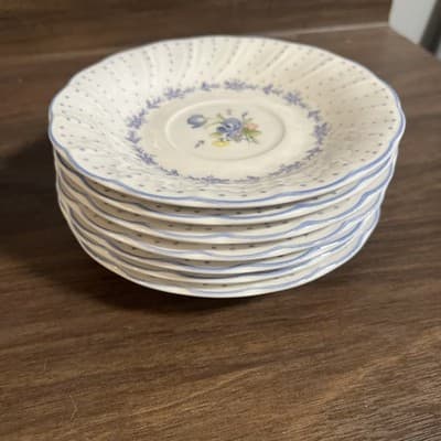 nikko tableware blue peony 6 In Saucer Plate Set Of 7 Made In Japan - Image 1