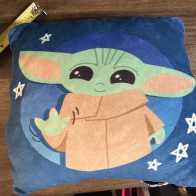 Star Wars Mandalorian Grogu Plush Pillow Navy 11”x10” - Thumbnail 4