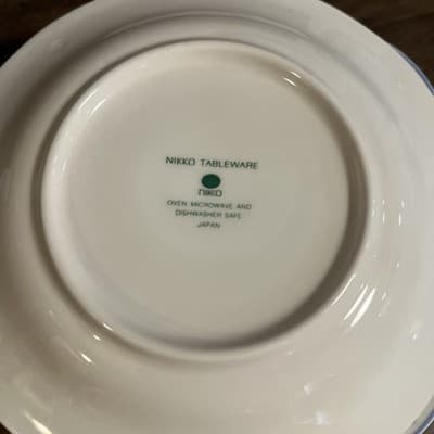 nikko tableware blue peony 6 In Saucer Plate Set Of 7 Made In Japan - Thumbnail 3