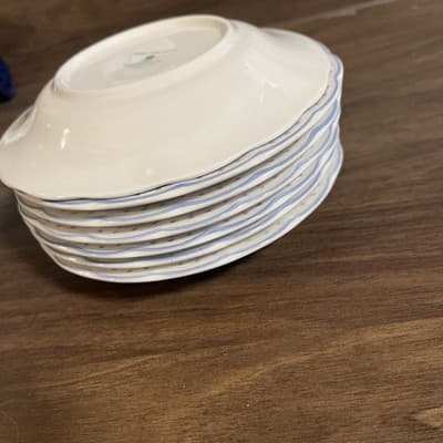 nikko tableware blue peony 6 In Saucer Plate Set Of 7 Made In Japan - Thumbnail 5