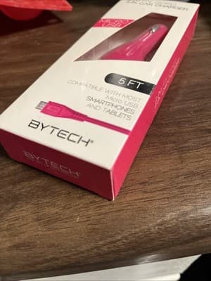 Bytech Micro USB Phone Tablet Car Charger 2.4 Amp Fix Cord 5 Ft Cable NEW - Thumbnail 2