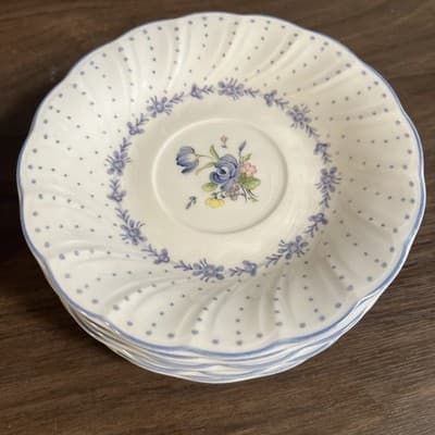 nikko tableware blue peony 6 In Saucer Plate Set Of 7 Made In Japan - Thumbnail 2