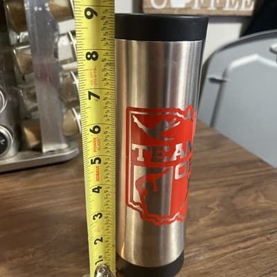 Team Ohio USA Gymnastics Stainless Steel Tumbler Silver, Red Ohio Outline - Thumbnail 5