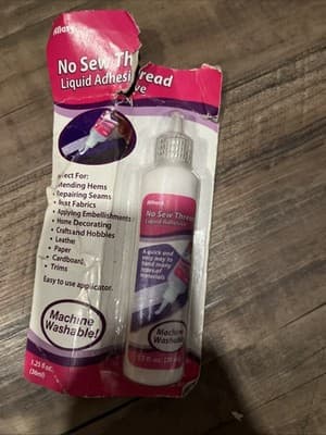 Allary No Sew Thread Liquid Adhesive Glue For Hem & Seam 1.25 fl. oz. NEW - Thumbnail 2