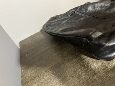 syle And Co. Black Leather And Silver Buckle Shoulder Bag - Thumbnail 5