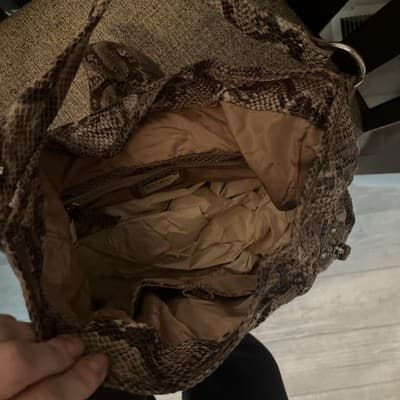 nine West Womens Snakeskin Beige Purse - Thumbnail 6