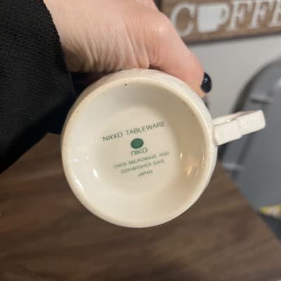 NIKKO Tea Cup ~ Ceramic Blue Peony Blossom Floral Pattern ~ Japan - Thumbnail 4