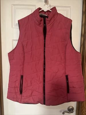 Casuals Womens Pink Winter Womens Snow Vest Zip Front Size 3xL - Thumbnail 4