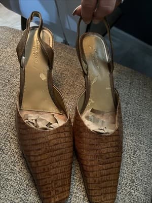 Liz Claiborne Flex Faux Alligator Slingback Womens Heels Size 10M - Thumbnail 3