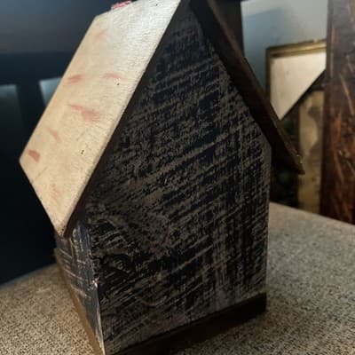 Detailed Handmade Birdhouse With Woven Baskets And A Cardinal On Top - Thumbnail 4