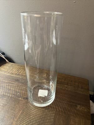 Libbey 895 Florero Clear Glass Cylinder Vase 9.5 In - Image 1