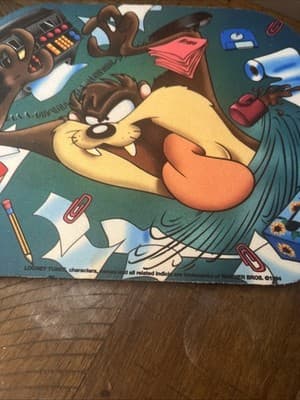 VINTAGE 1994 Looney Tunes Taz Tasmanian Devil mouse pad - Thumbnail 2